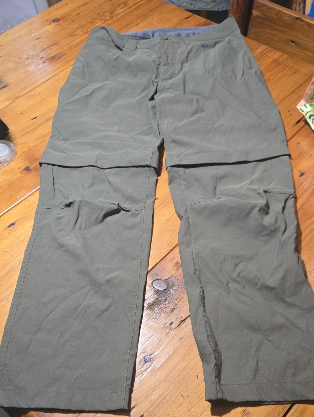 Eddie Bauer Olive Convertible Cargo Pants Sz 34x30